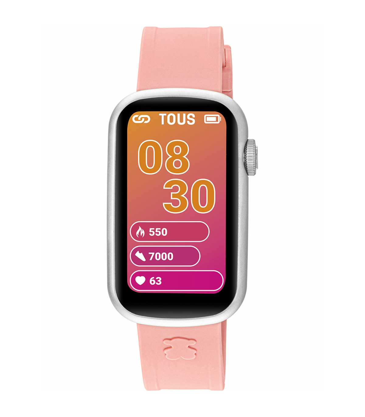 Reloj Smartwatch Mujer T-Band Correa Intercambiable Nylon/Silicona Blanco/Rosa -