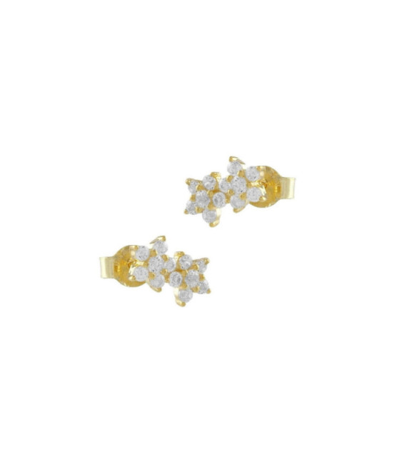 Pendientes Aro Abierto Mujer Plata Baño Rodio y Circonita CPE1094-RD