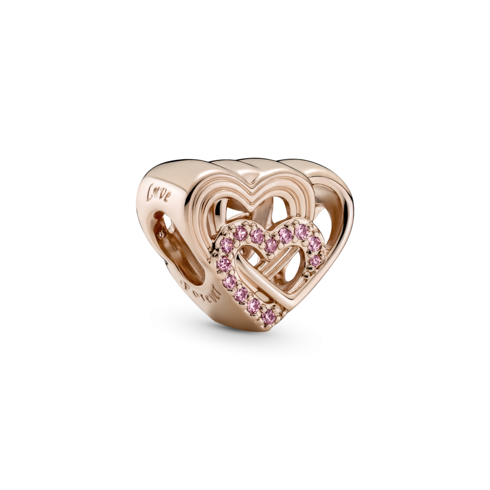 Charm Pandora Rose Corazones de Amor Entrelazado