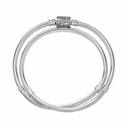 Pulsera Pandora Moments Doble Cadena y Cierre de Barril Pave