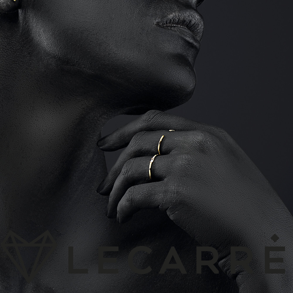 Anillo Lecarré Oro amarillo Diamante Brillante y Baguette