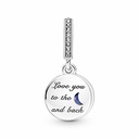 Charm Colgante Pandora Doble Árbol y Luna de la galaxia