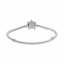 Pulsera Pandora Moments Cadena de Serpiente en plata de ley Cierre Estrella Asimétrica