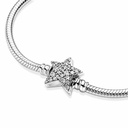 Pulsera Pandora Moments Cadena de Serpiente en plata de ley Cierre Estrella Asimétrica