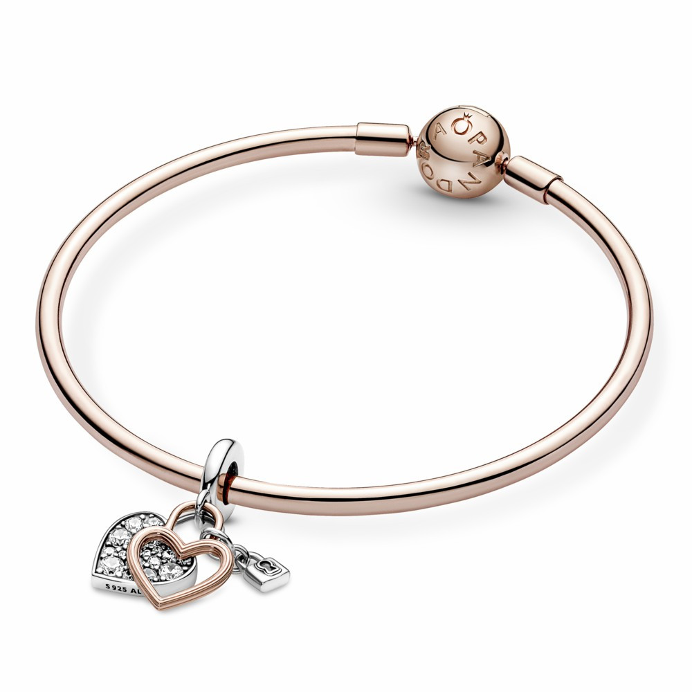 Charm Colgante Pandora Candado y Corazón Rose
