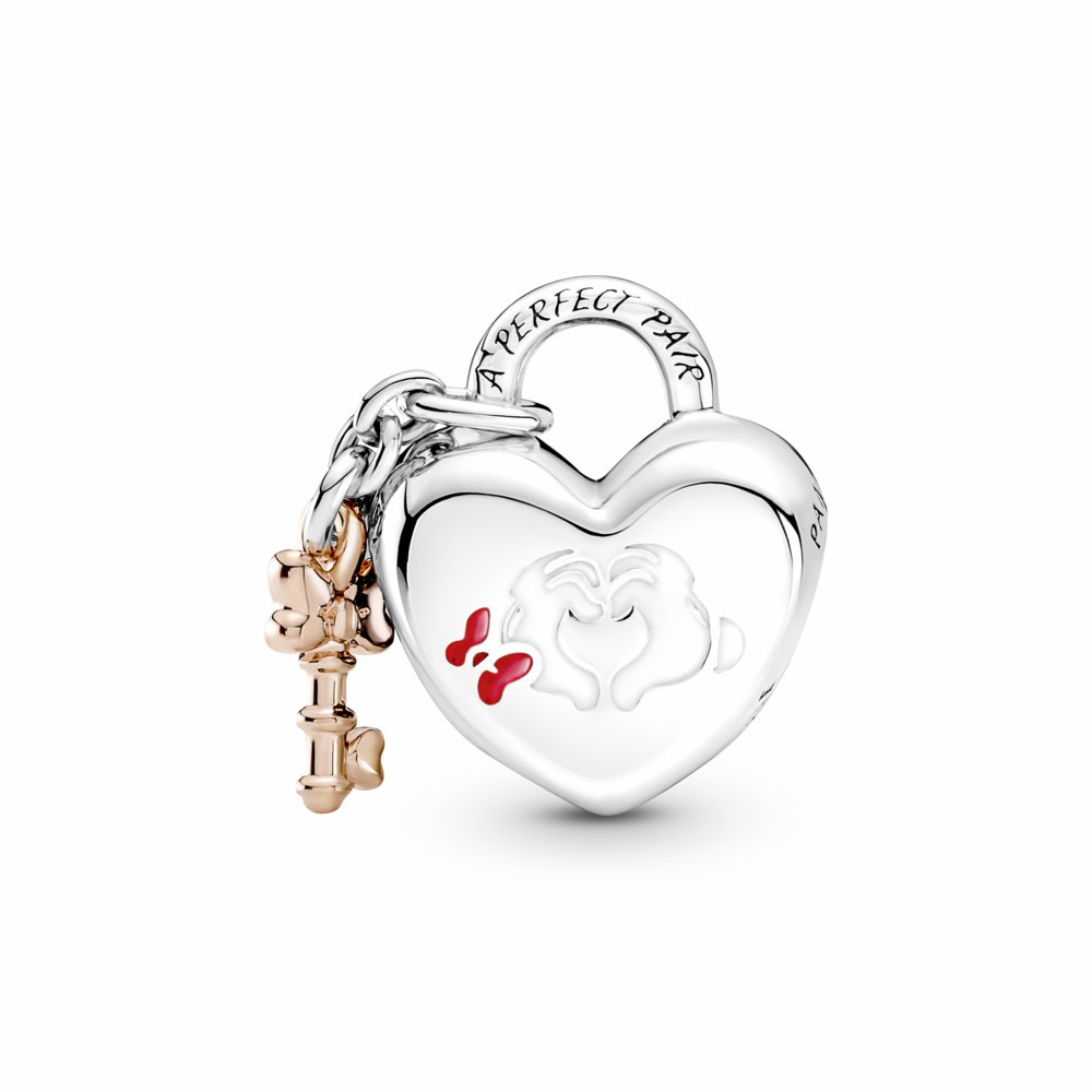 Charm Pandora Candado Mickey y Minnie Mouse de Disney