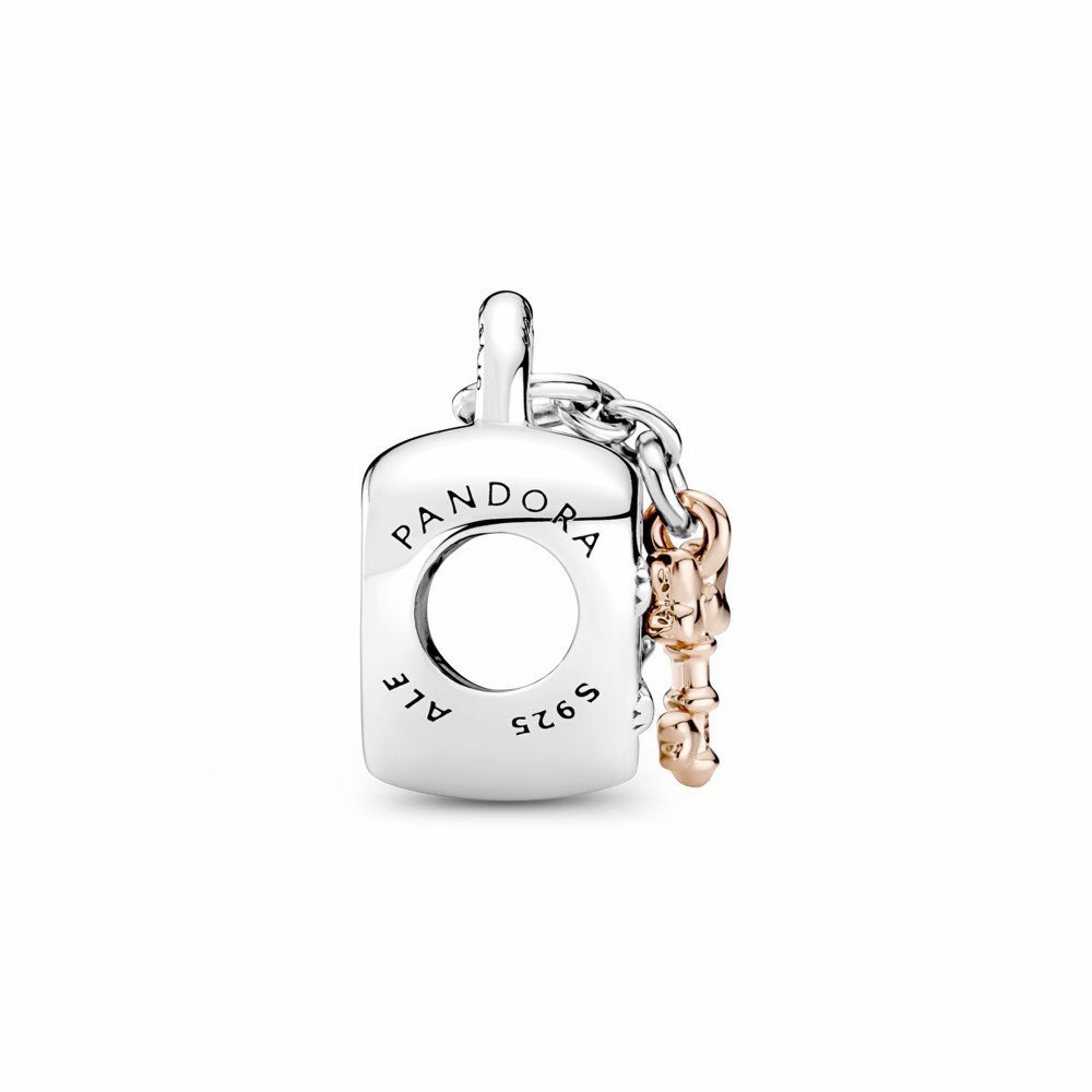 Charm Pandora Candado Mickey y Minnie Mouse de Disney