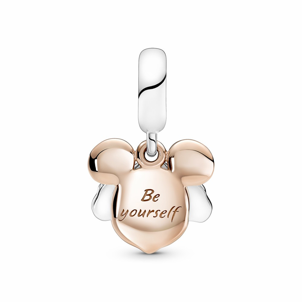 Charm Colgante Pandora Doble Mickey Mouse Plata y Rose