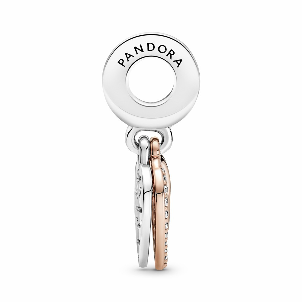 Charm colgante Pandora Doble Corazones Entrelazados