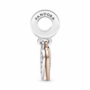 Charm colgante Pandora Doble Corazones Entrelazados