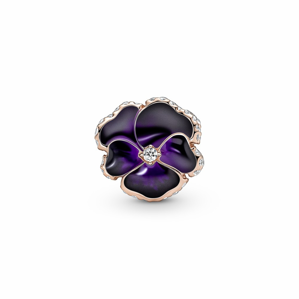 Charm Pandora Rose Flor Pensamiento Morado