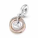 Charm Colgante Pandora Círculo Familiar Siempre Bicolor