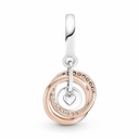 Charm Colgante Pandora Círculo Familiar Siempre Bicolor