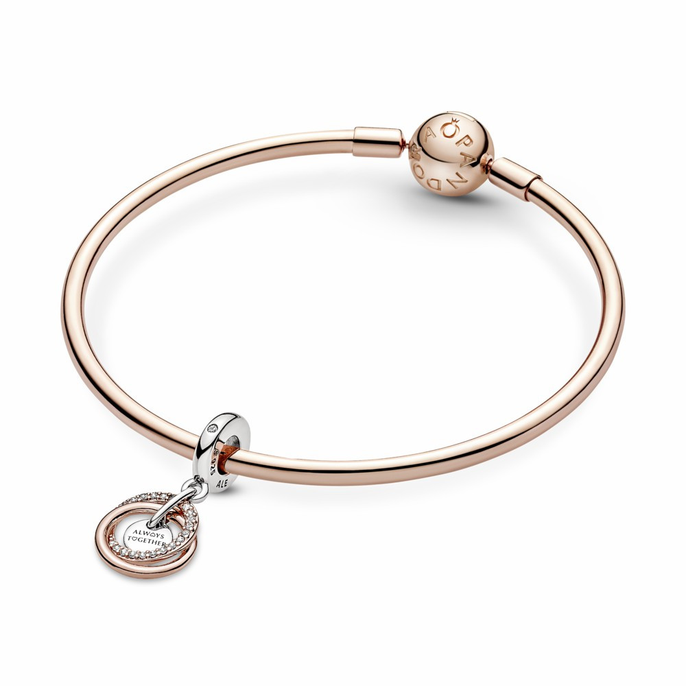 Charm Colgante Pandora Círculo Familiar Siempre Bicolor