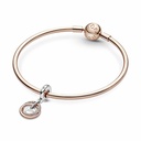 Charm Colgante Pandora Círculo Familiar Siempre Bicolor