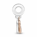 Charm colgante Pandora Doble Corazones Infinitos Entrelazados bicolor