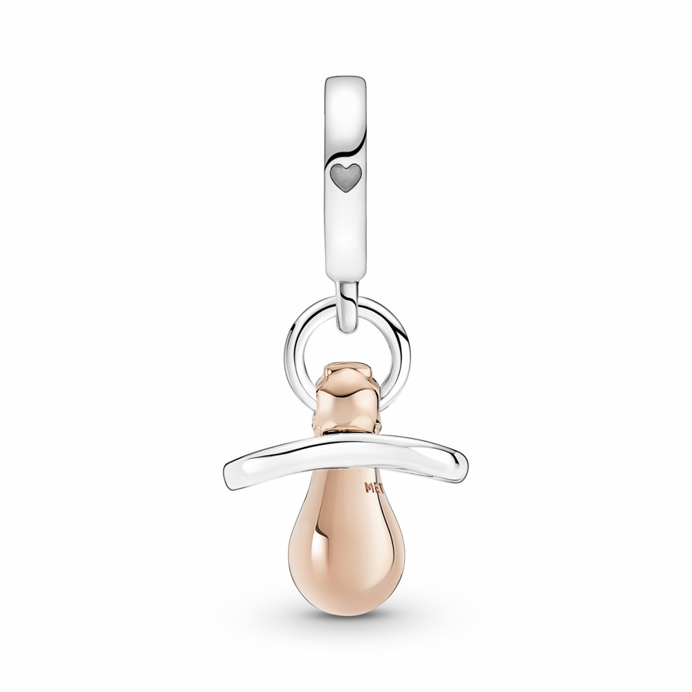 Charm colgante Pandora Chupete Bebe Bicolor