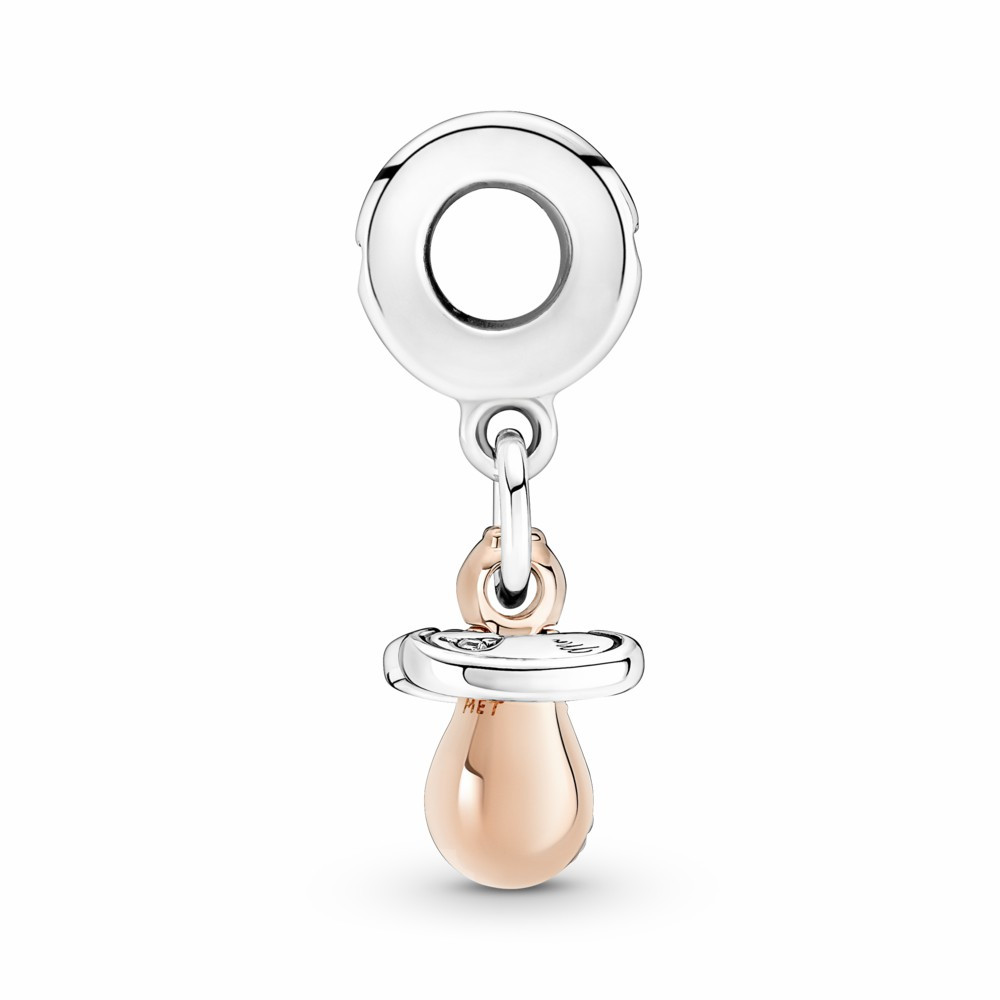 Charm colgante Pandora Chupete Bebe Bicolor