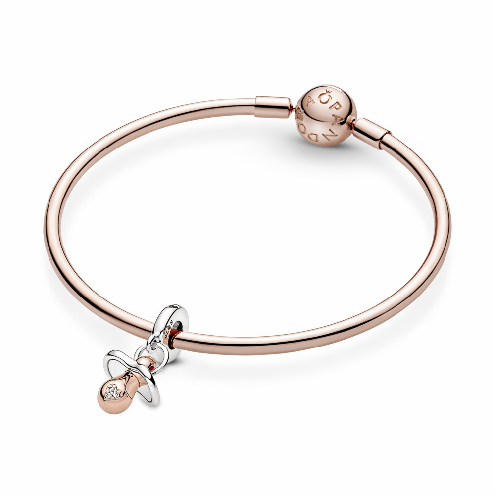 Charm colgante Pandora Chupete Bebe Bicolor