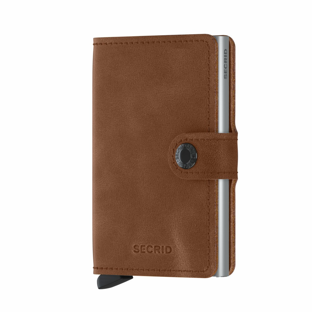 Cartera Secrid miniwallet vintage cognac-silver