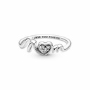 Anillo Pandora Corazón de Madre en Pavé