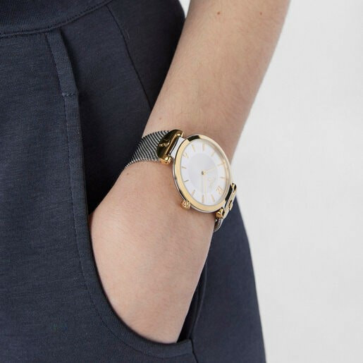 Reloj Tous S-Mesh Mujer Correa malla acero inoxidable Bicolor