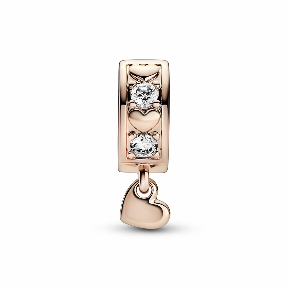Clip Pandora Rose Corazones Infinitos Brillantes