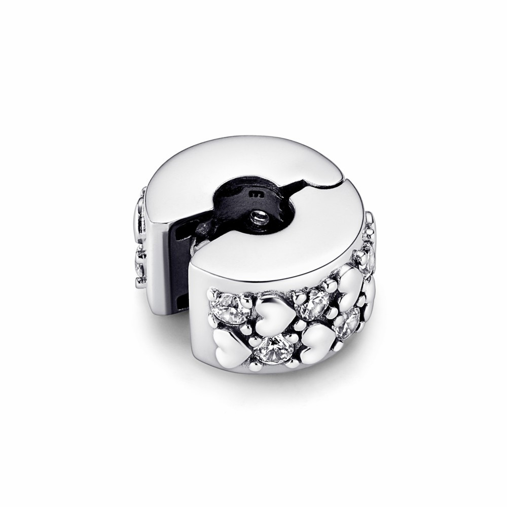 Clip Pandora Corazones Infinitos Brillantes