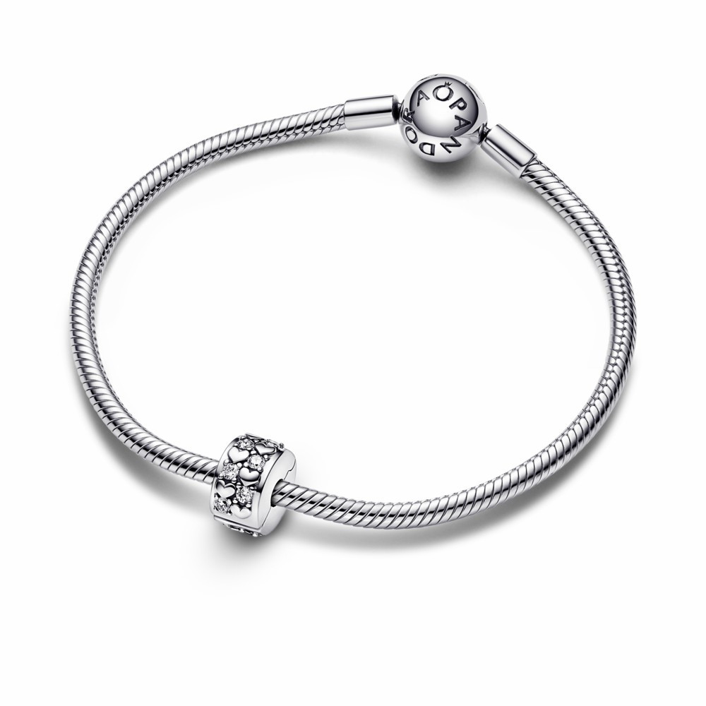 Clip Pandora Corazones Infinitos Brillantes