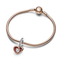 Charm Colgante Pandora rose Corazón Radiante en Dos Tonos