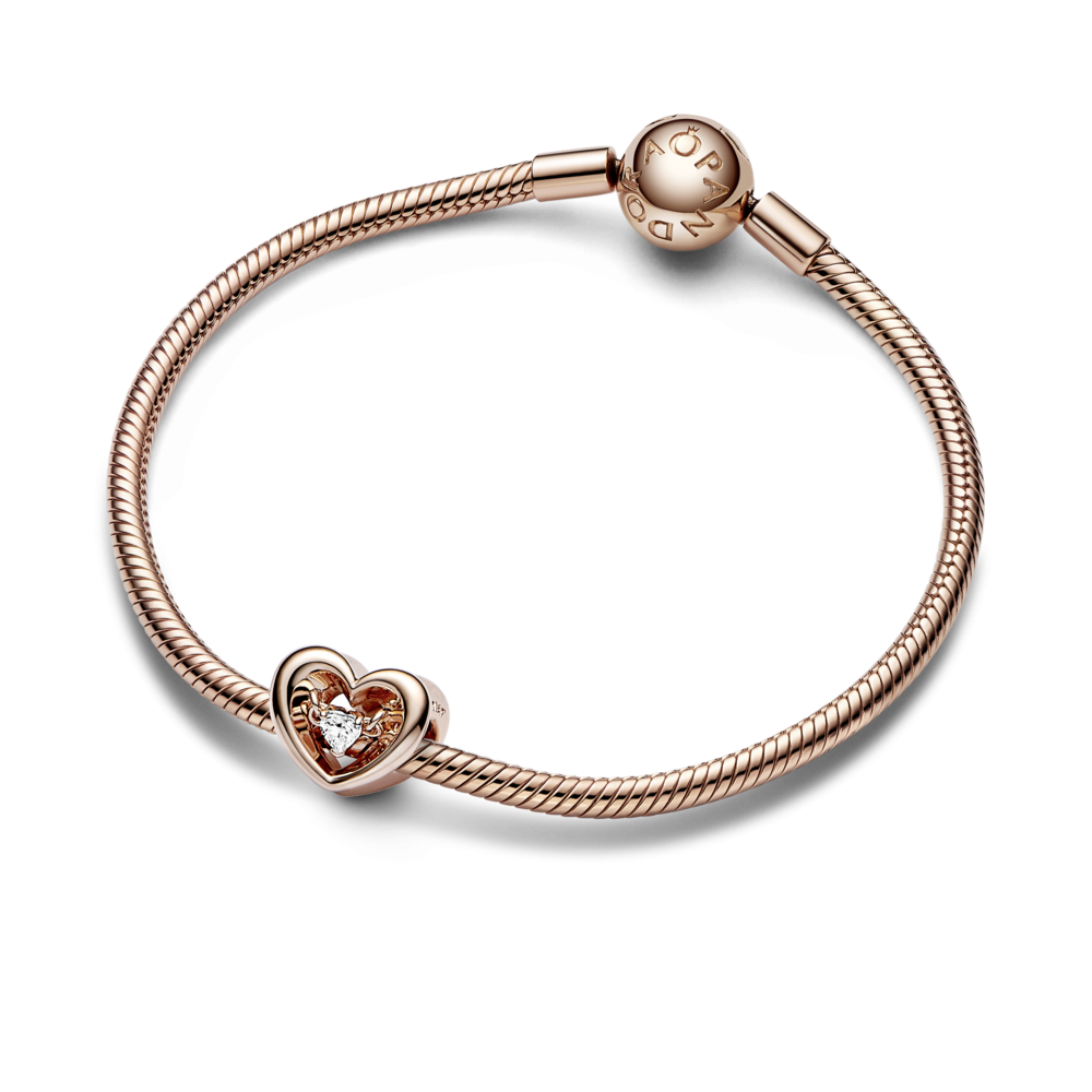 Charm Pandora Rose Corazón Radiante y Gema Flotante