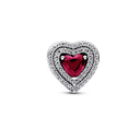 Charm Pandora Corazón Nivelado Rojo Brillante