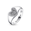 Anillo Pandora Sello Corazón Radiante en Pavé