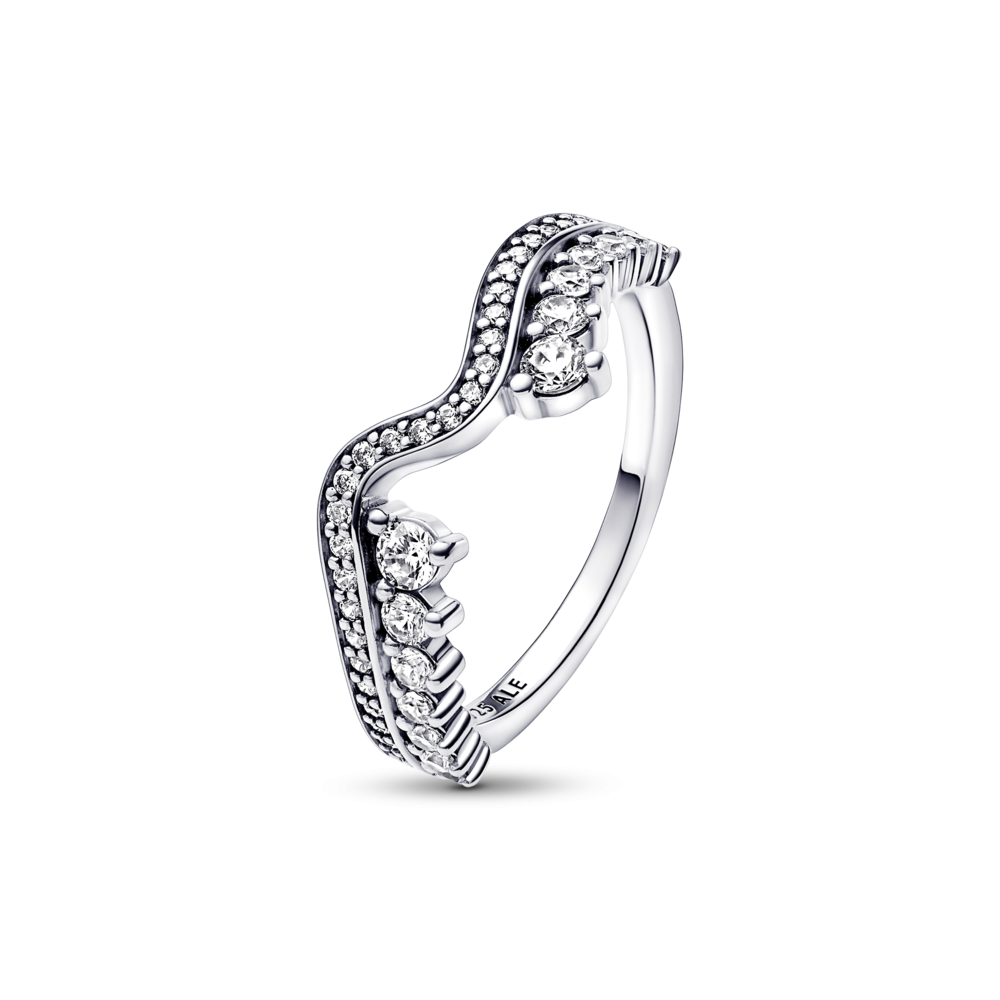 Anillo Pandora Ola Asimétrica Brillante