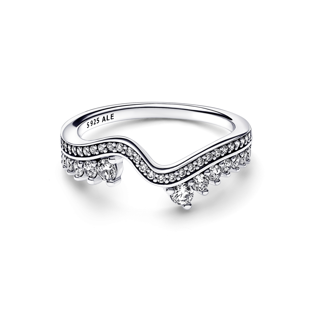 Anillo Pandora Ola Asimétrica Brillante