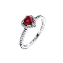 Anillo Pandora Corazón Nivelado Rojo Brillante