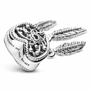 Charm Pandora Atrapasueños Corazón en filigranas y Plumas