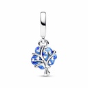 Charm Pandora Árbol Familiar cristal azul