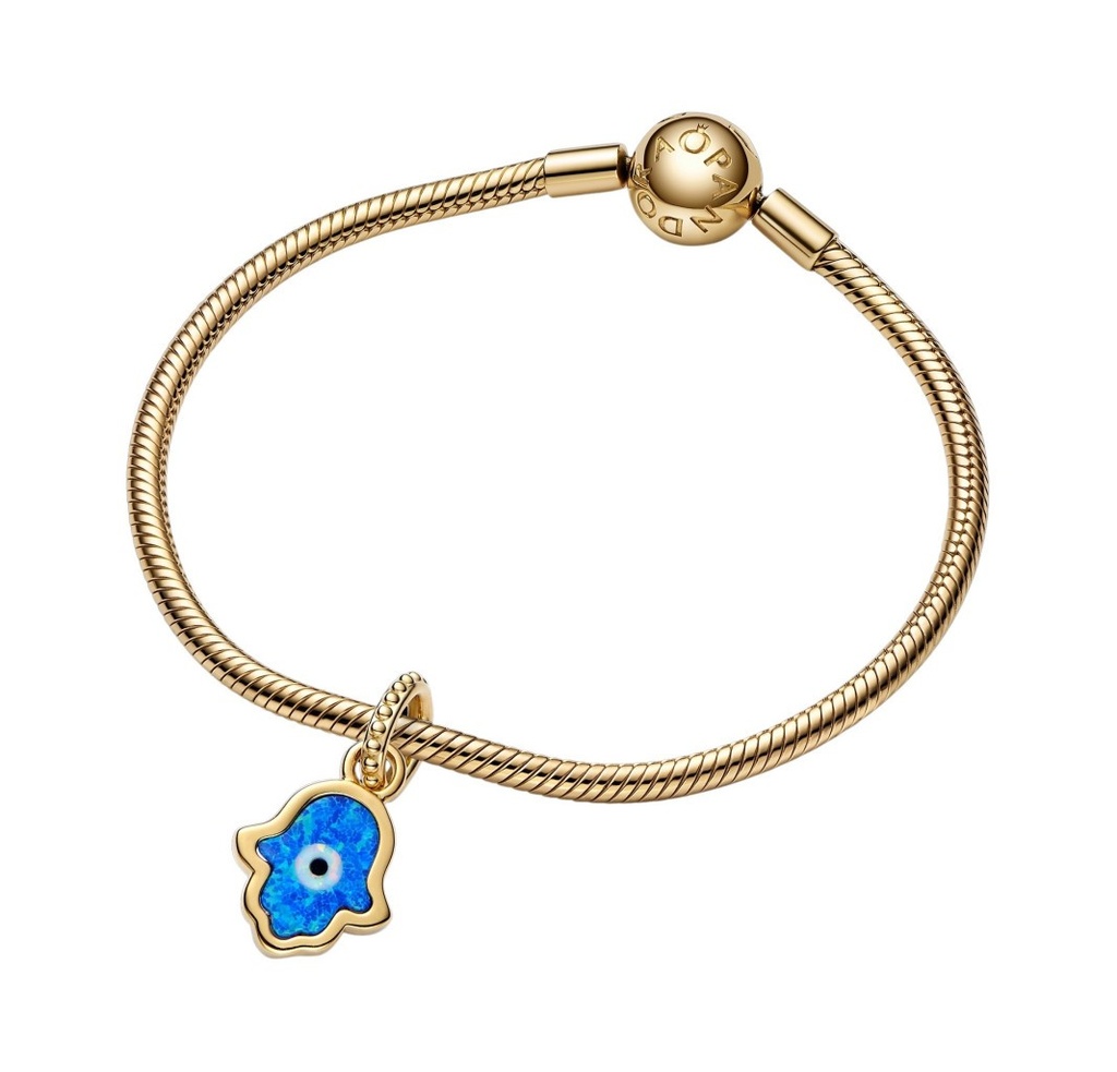 Charm colgante Pandora Hamsa Azul