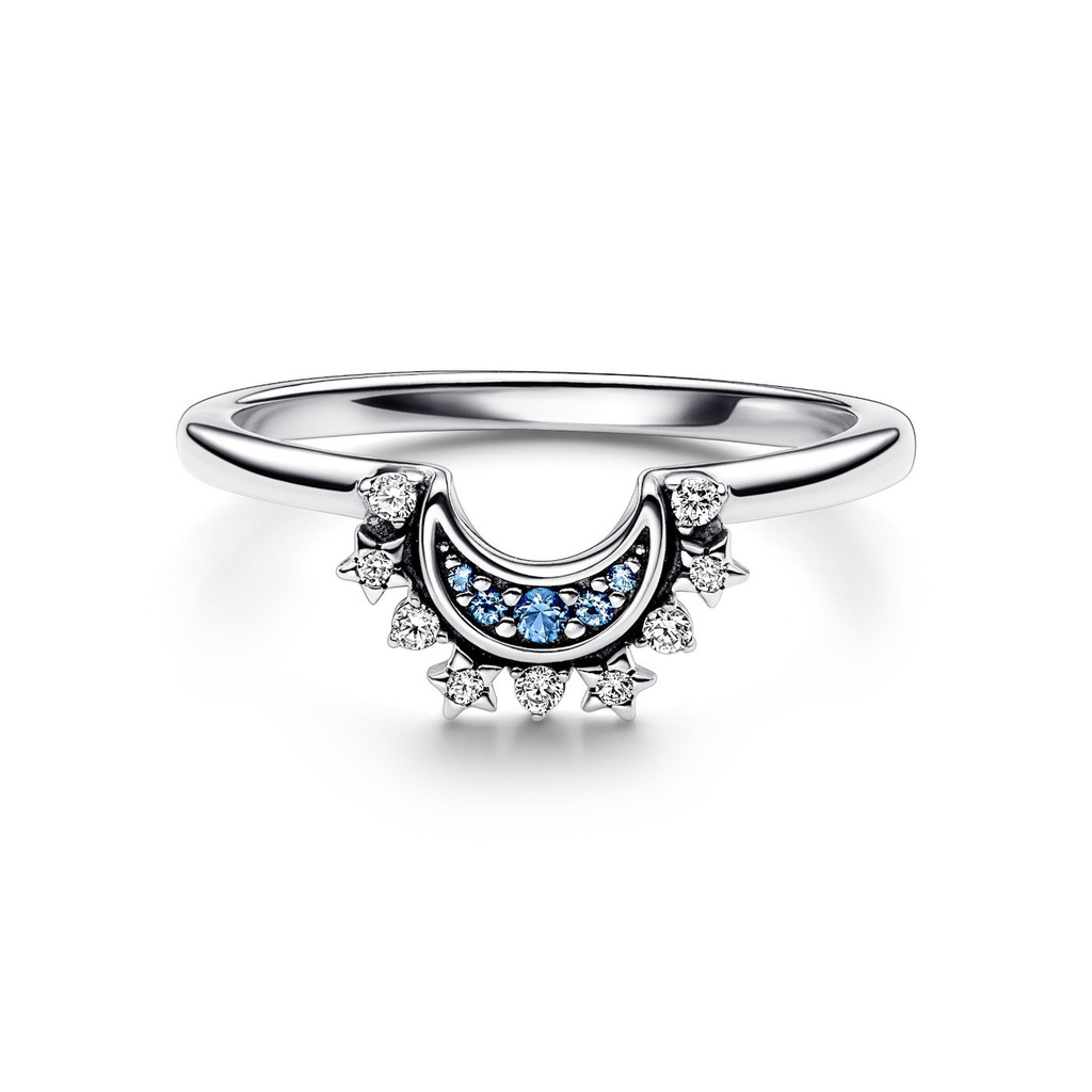 Anillo Pandora Luna Celestial Azul