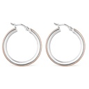 Pendientes Itemporality Aro Textura plata baño bicolor rose