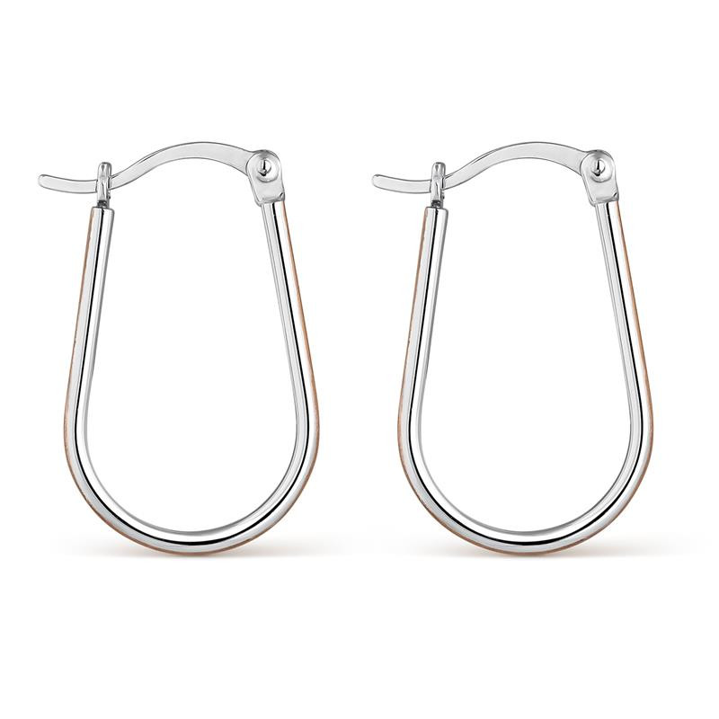 Pendientes Itemporality Aro Ovalado Plata baño bicolor