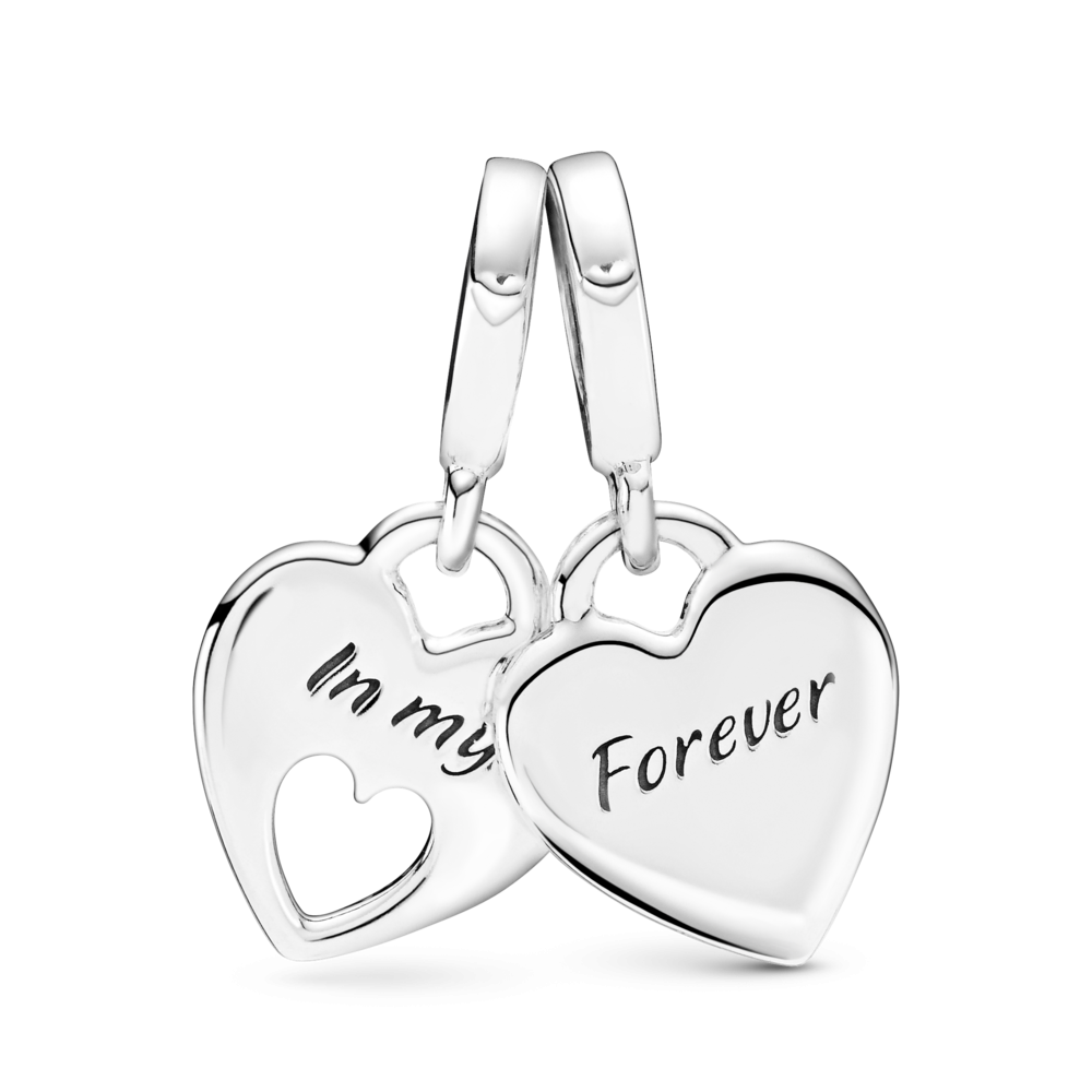 Charm Colgante Pandora Corazón Doble Madre e Hija