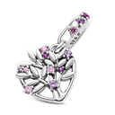 Charm Colgante Pandora Corazón Árbol de la Vida Rosa