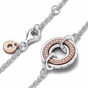 Pulsera Pandora Signature Logo & Pavé dos tonos