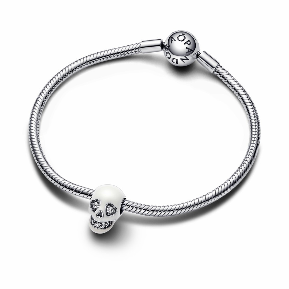 Charm Pandora Calavera Brillante que Brilla en la Oscuridad