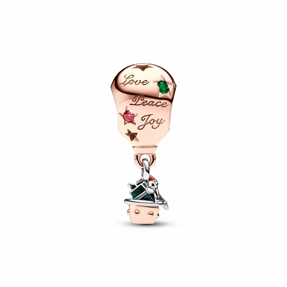 Charm Pandora Papá Noel Bicolor Globo Aerostático