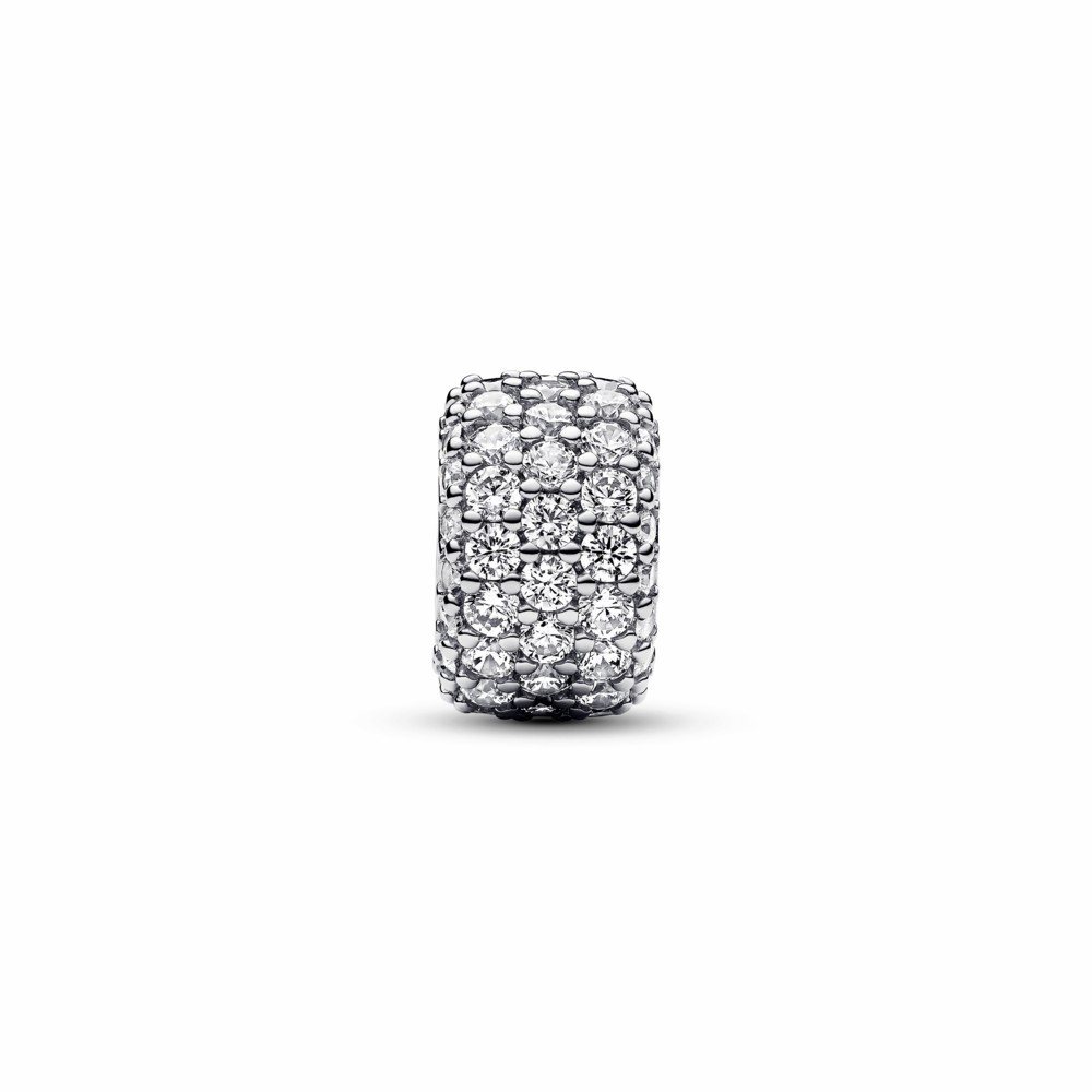 Charm Pandora de Triple hilera con pavé brillante