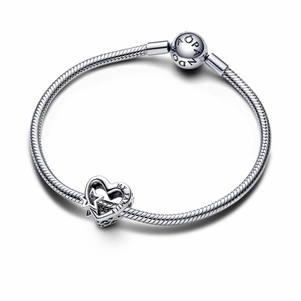 Charm Pandora Familia Corazón calado y Estrella