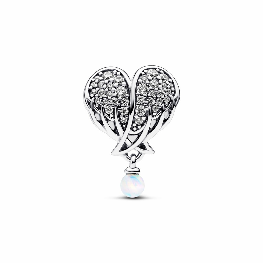 Charm Pandora Alas de Ángel brillante en forma de corazón